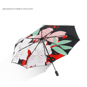 3 Fold Automatic Open and Close with Printing Umbrella